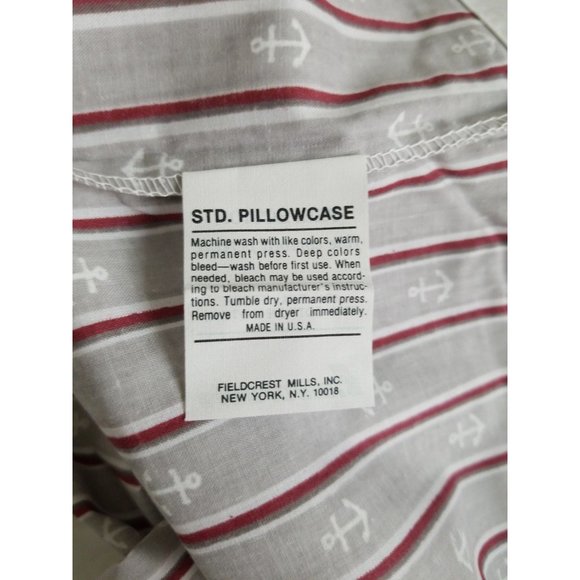 Vintage Fieldcrest Perfection Pillow Case, Anchors and Stripes - Picture 9 of 11